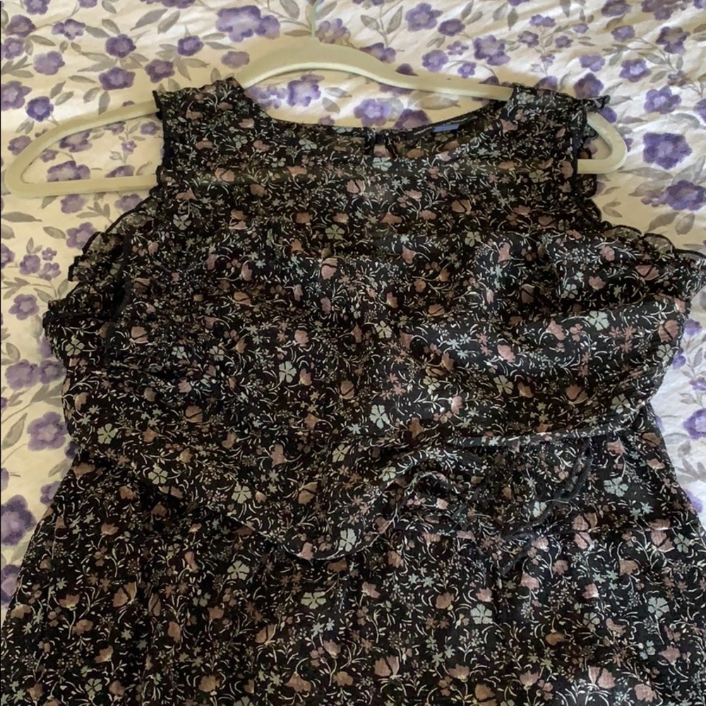 American Eagle long sleeve sheer floral top
